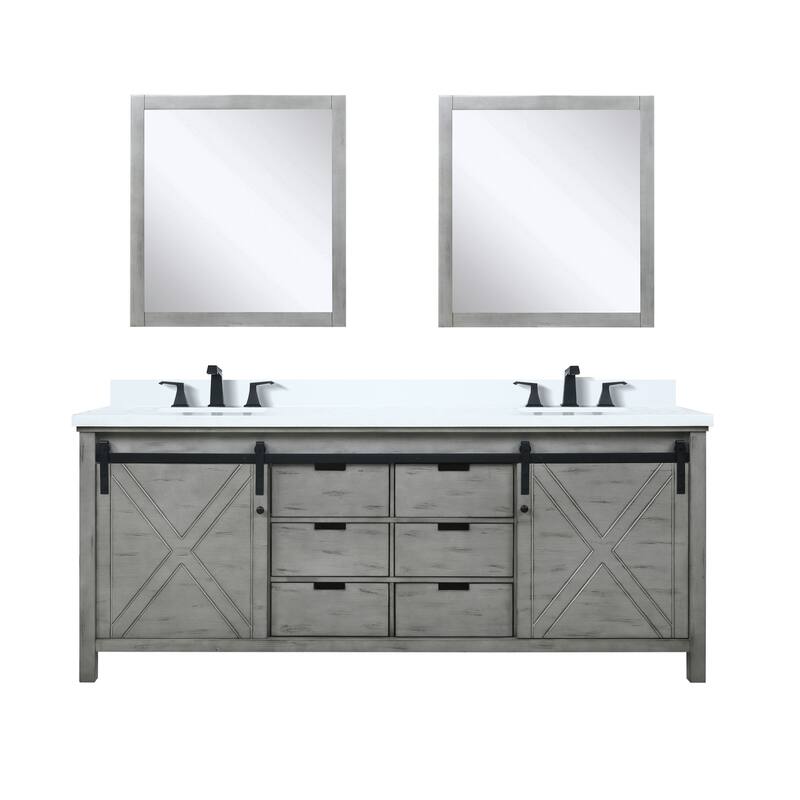 Marsyas Bath Vanity, Cultured Marble Countertop, Faucet Set and Mirrors