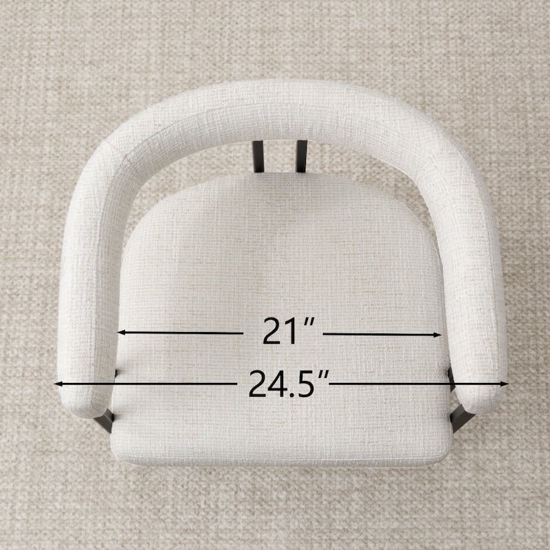 24" Seat Height Upholstered Tweed Solid Back Counter Stool(Set of 4) - Set of 4