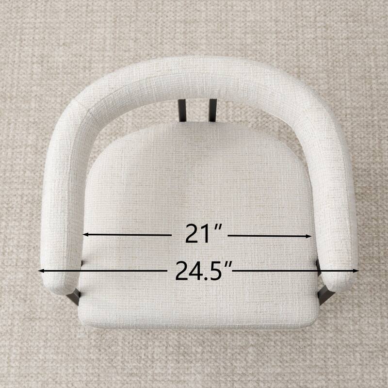 24" Seat Height Upholstered Tweed Solid Back Counter Stool(Set of 6)