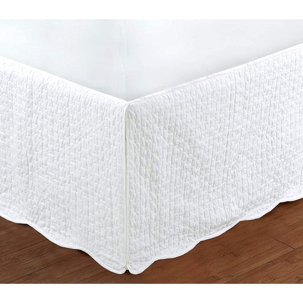 White Quilted Bed Skirt Dust Ruffle Matelasse Tailored 16 Drop - On Sale -  Bed Bath & Beyond - 33274603