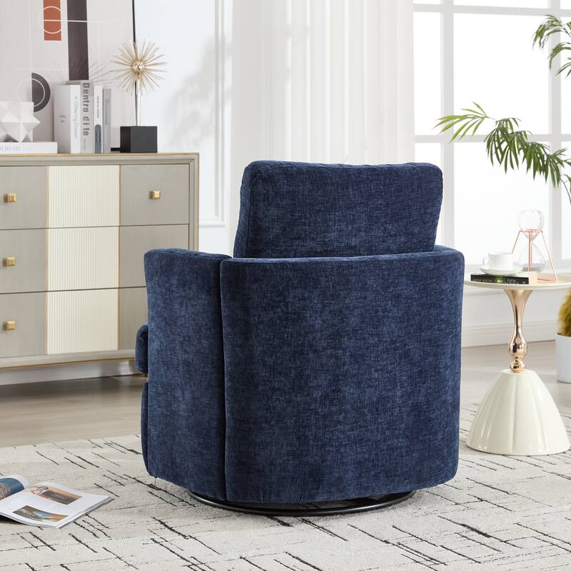 GDFStudio - Evarist Chenille Swivel Chair with Metal 360°Turntable