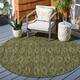SAFAVIEH Courtyard Marolyn Indoor/ Outdoor Waterproof Patio Backyard Rug - 6'7" x 6'7" Round - Olive