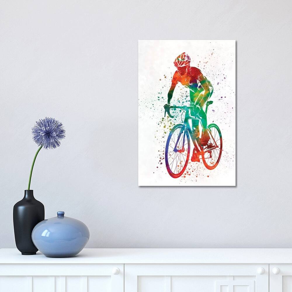 iCanvas "Woman Triathlon Cycling 05" by Paul Rommer Canvas Print