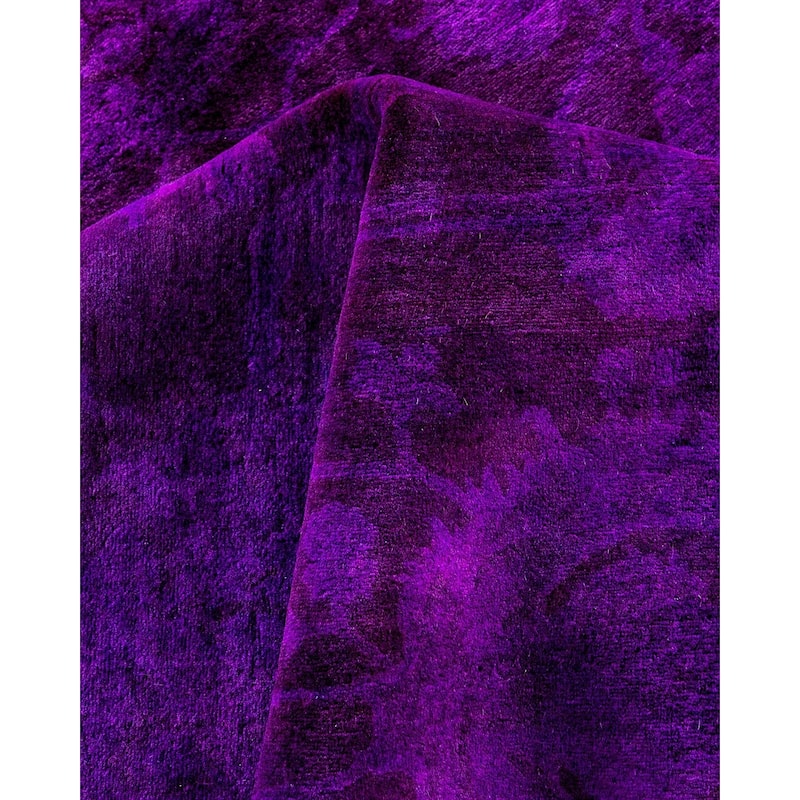 Fine Vibrance One-of-a-Kind Hand-Knotted Area Rug - Purple, 8' 2" x 10' 6" - 8' 2" x 10' 6"