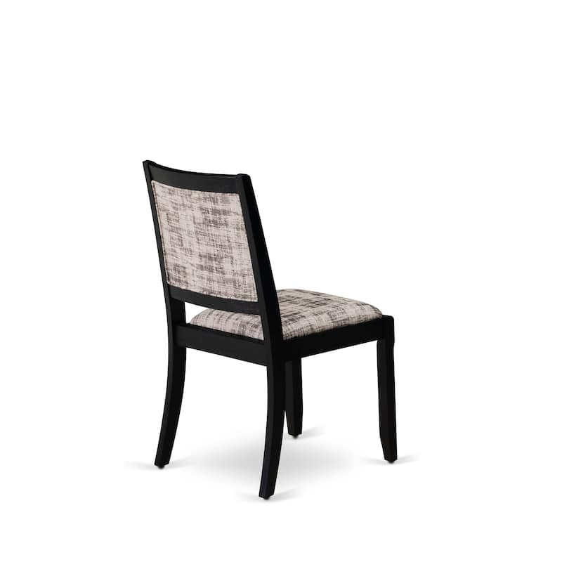 East West Furniture Dining Set Includes a Round Table & Stackable Dining Chairs, Black (Pieces & Seat Type Options)