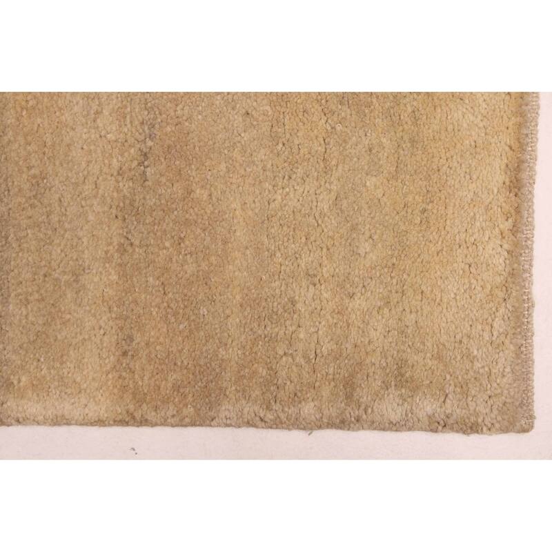 ECARPETGALLERY Hand-knotted Pak Finest Gabbeh Light Khaki Wool Rug - 4'11 x 6'11
