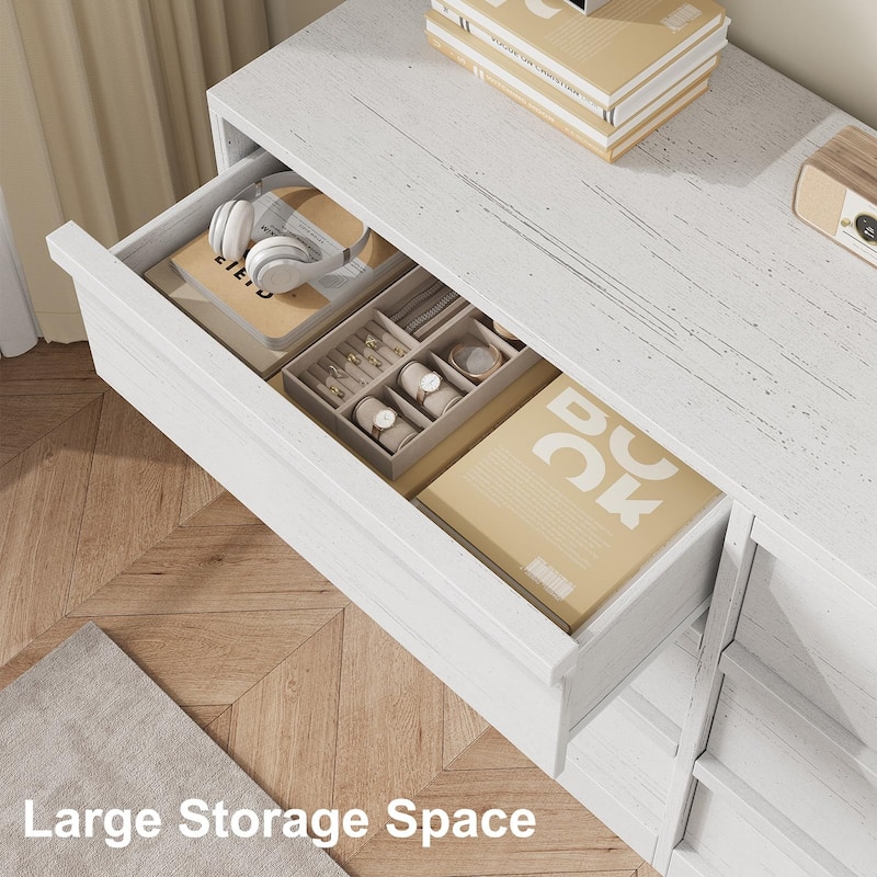 6/7/8 Drawer Dresser for Bedroom, Modern Wooden Chest of Drawers Dresser Organizer