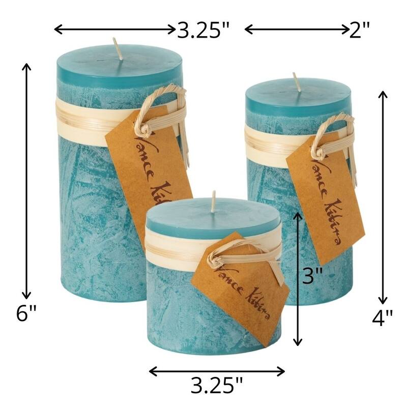 Sea Glass Timber Pillar Candles Kit - Set of 3