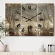 preview thumbnail 1 of 4, Designart 'Couple Walking in Night Lights' Cottage 3 Panels Large Wall CLock - 36 in. wide x 28 in. high - 3 panels