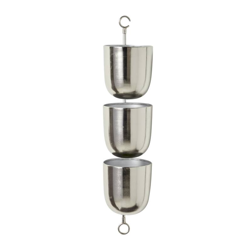 Metal Indoor Outdoor Layered Indoor Outdoor Wall Planter - Gold, Silver, Black, White - Roche River Decor
