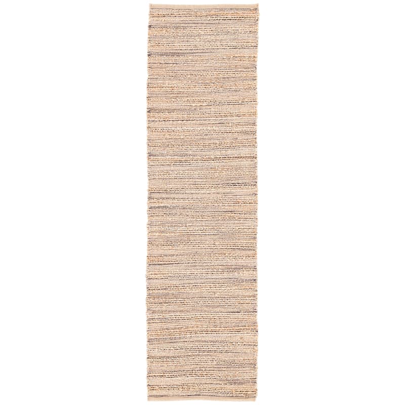 Solis Natural Jute Stripe Area Rug - 2'6" x 9' - Tan/Navy - Runner/Rectangle