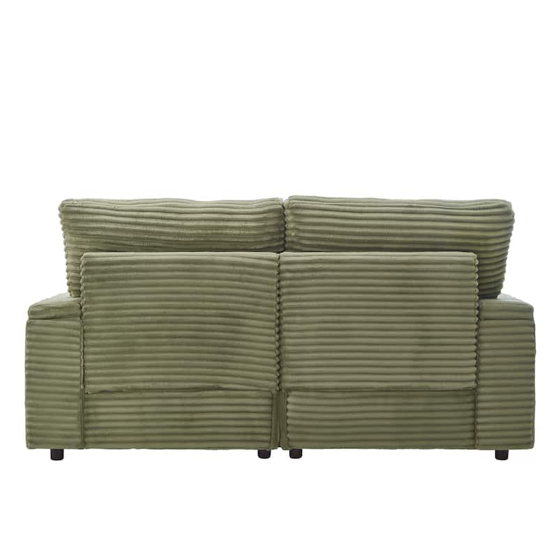 Roomfitters 70.9-Inch Loveseat Sofa, Convertible Sectional Sofa Bed with Storage, 2 Movable Ottomans