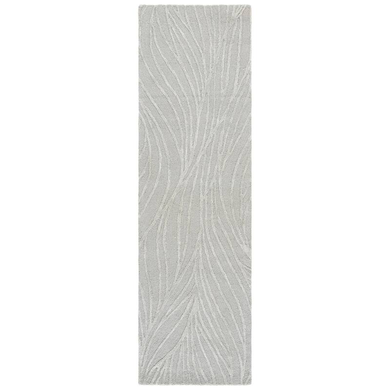 SAFAVIEH Handmade Glamour Fortunata Contemporary Wool Rug - 2'3" x 8' Runner - Light Grey/Ivory