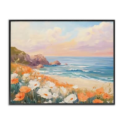 Stupell Poppies by Beach Bay Framed Giclee Art Design By Arlington Prints