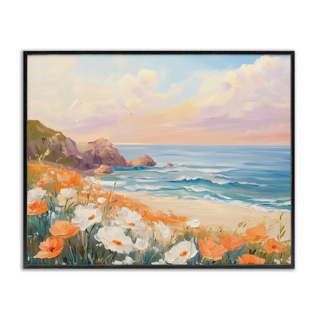 Stupell Poppies by Beach Bay Framed Giclee Art Design By Arlington Prints