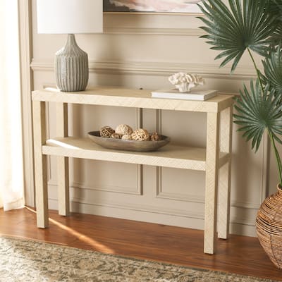 SAFAVIEH Apis Raffia 2-Shelf Console Table - 42"W x 12"D x 31"H