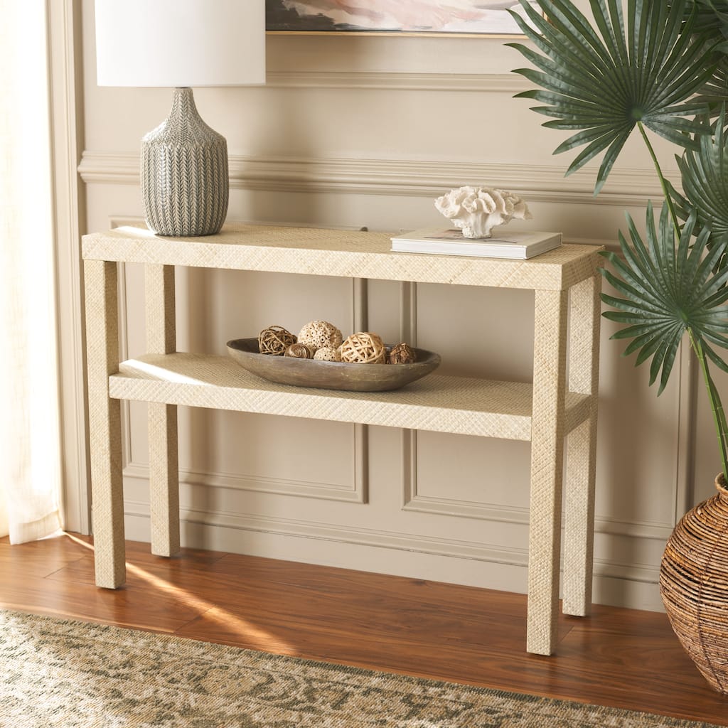 SAFAVIEH Apis Raffia 2-Shelf Console Table - 42"W x 12"D x 31"H