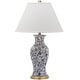 preview thumbnail 4 of 7, SAFAVIEH Lighting 29-inch Beijing Blue/ White Floral Urn Lamp (Set of 2) - 17"x17"x29"