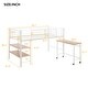preview thumbnail 9 of 7, Twin Size Metal Loft Bed with 1 Rolling Desk and 2 Shelves, White