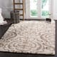 SAFAVIEH Florida Shag Honey Ornate Damask 1.2-inch Thick Rug - 3'3" x 5'3" - Cream/Beige