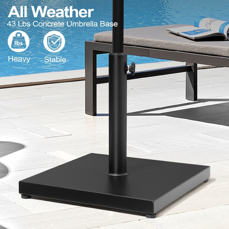 Pellebant 43/55 LBS Heavy Duty Square Concrete Umbrella Base for Market Umbrella