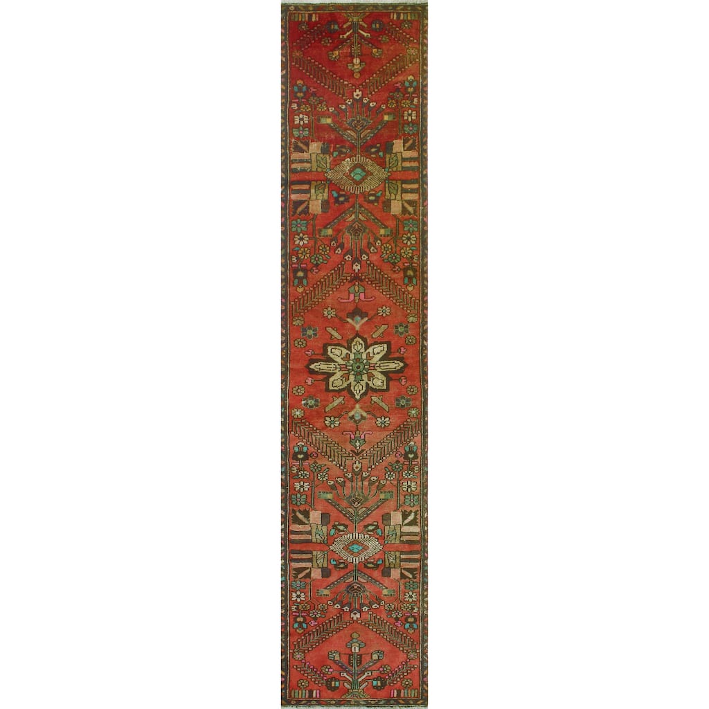 Noori Rug Fine Vintage Distressed Hrocby Rust/Beige Runner - 2'6" x 13'3"