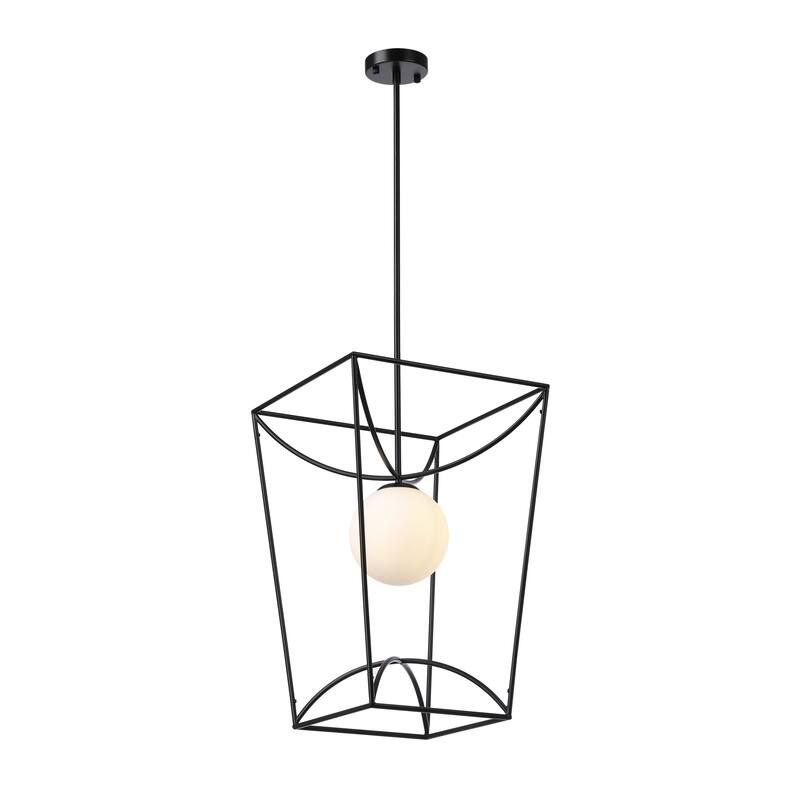 Rochefort Large 1-Light Black Globe Lantern Pendant Light