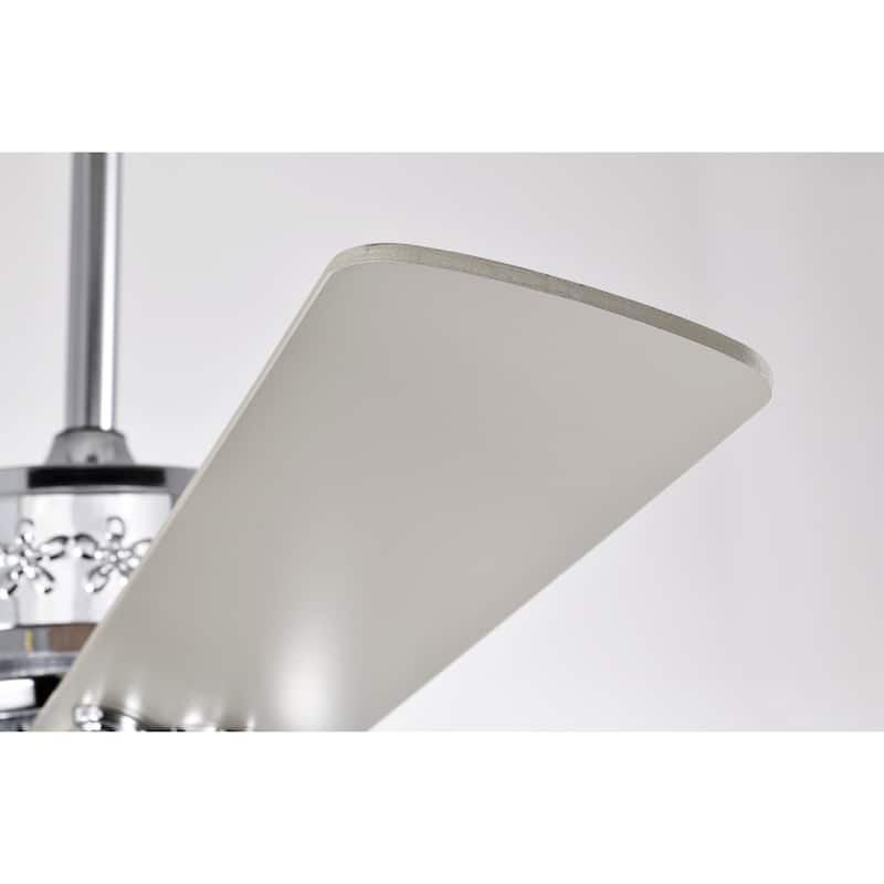 Santana 52 Inch Chrome Polished Finish Mid-Century style Ceiling Crystal Fan with Remote