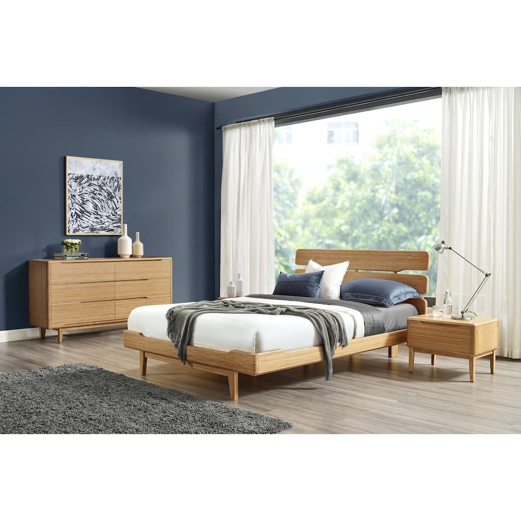 Dylan 4pc King Platform Bedroom Set with Dresser in Golden
