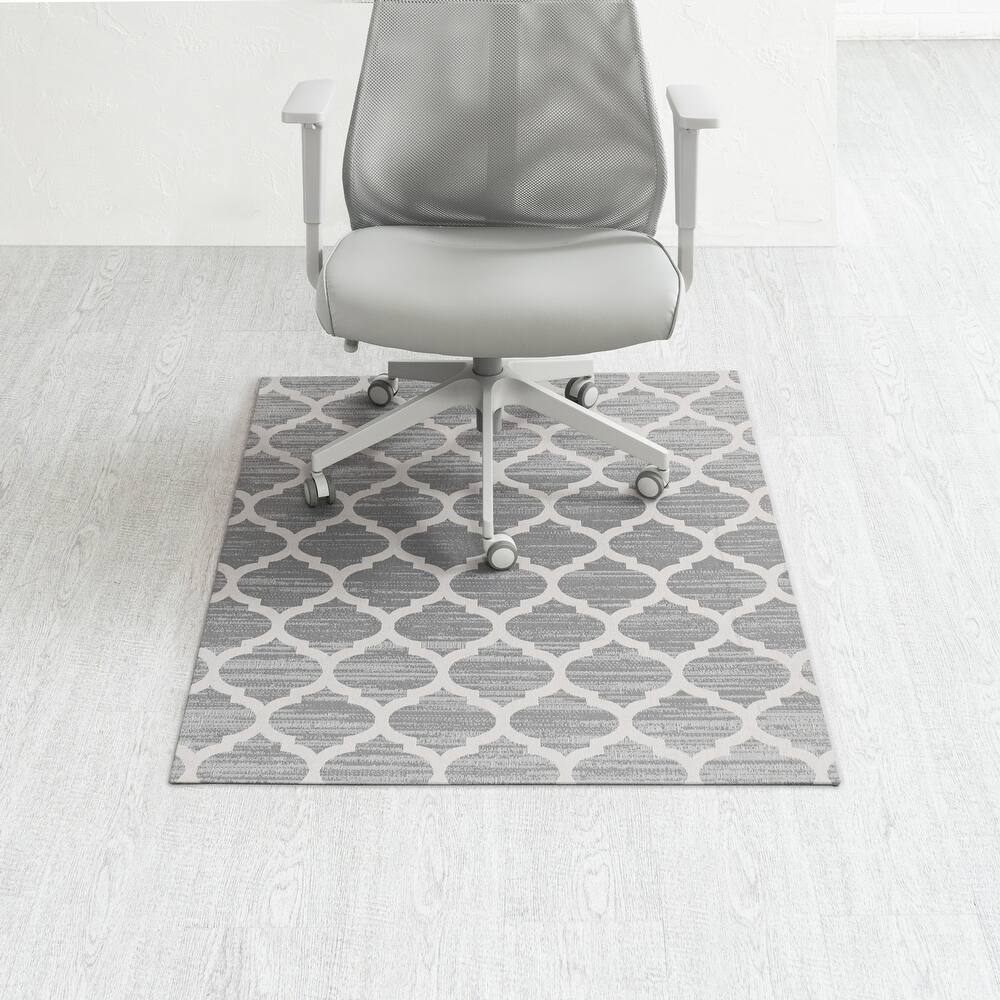 Jani 40"x54" Rug'd Chair Mat-Rug Style Office Chairmat for Carpet & Hard Floors| 0.5" Thick |Non-Slip, Foldable Desk Chair Mat