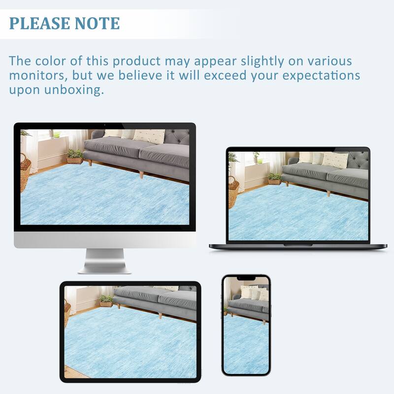 Rugs for Living Room Modern Abstract Area Rug Non-Slip Low Pile Accent Rug Soft Foldable Solid Rug