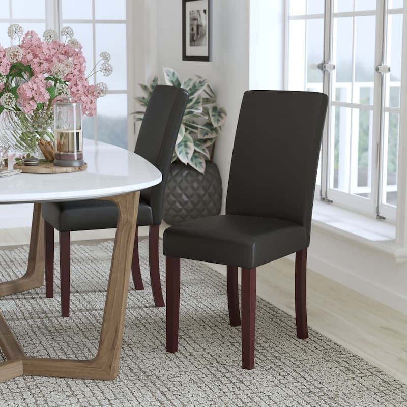 Panel Back Parsons Chair - Black
