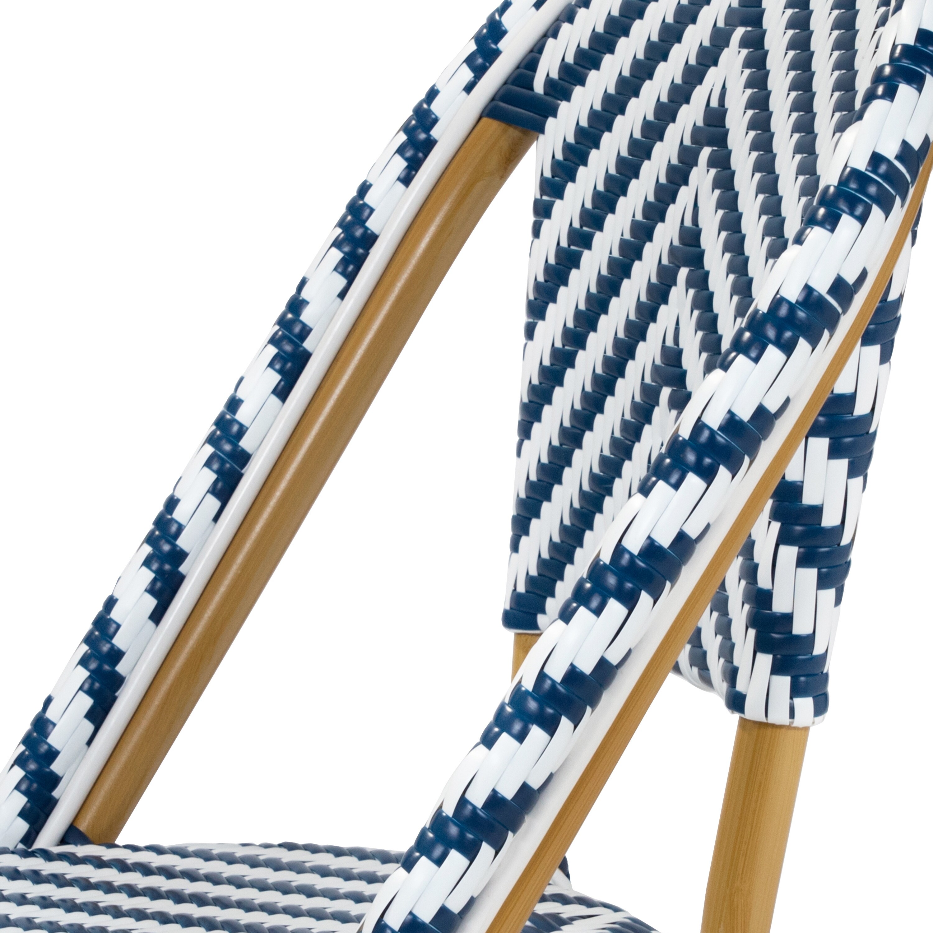 Irene French Chevron Wicker Patio Dining Chairs by Furniture-image