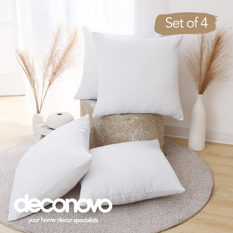 Deconovo Faux Linen Throw Pillow Covers 4 PCS(Cover Only) - 16"x16" - Off White