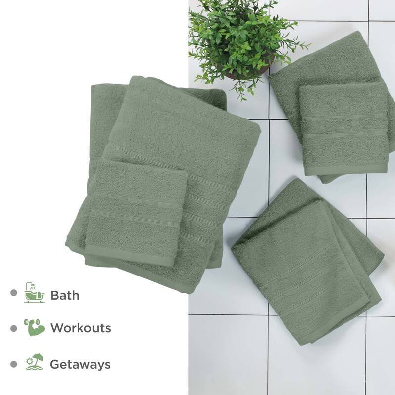 Martex Ultimate Performance Cotton Low-Lint Soft Absorbent Towel Set