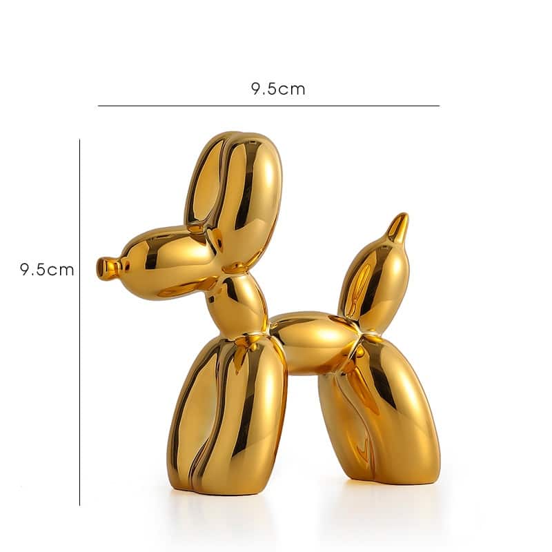 Curata Home Small Shiny Resin 3.9" Balloon Dog Zen Animal Kaws Figurine