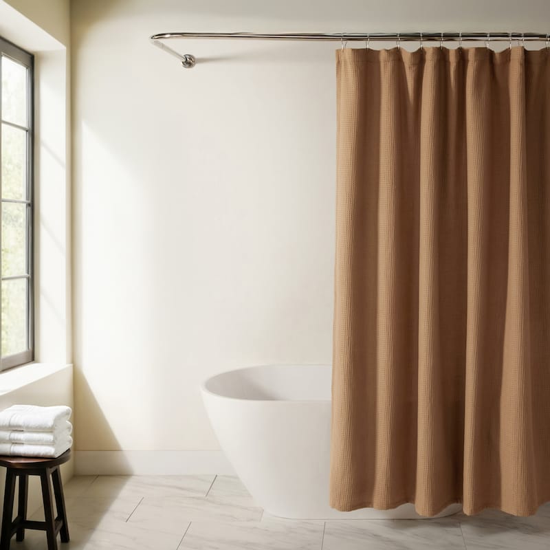 Becky Cameron Cotton Blend Waffle Shower Curtain