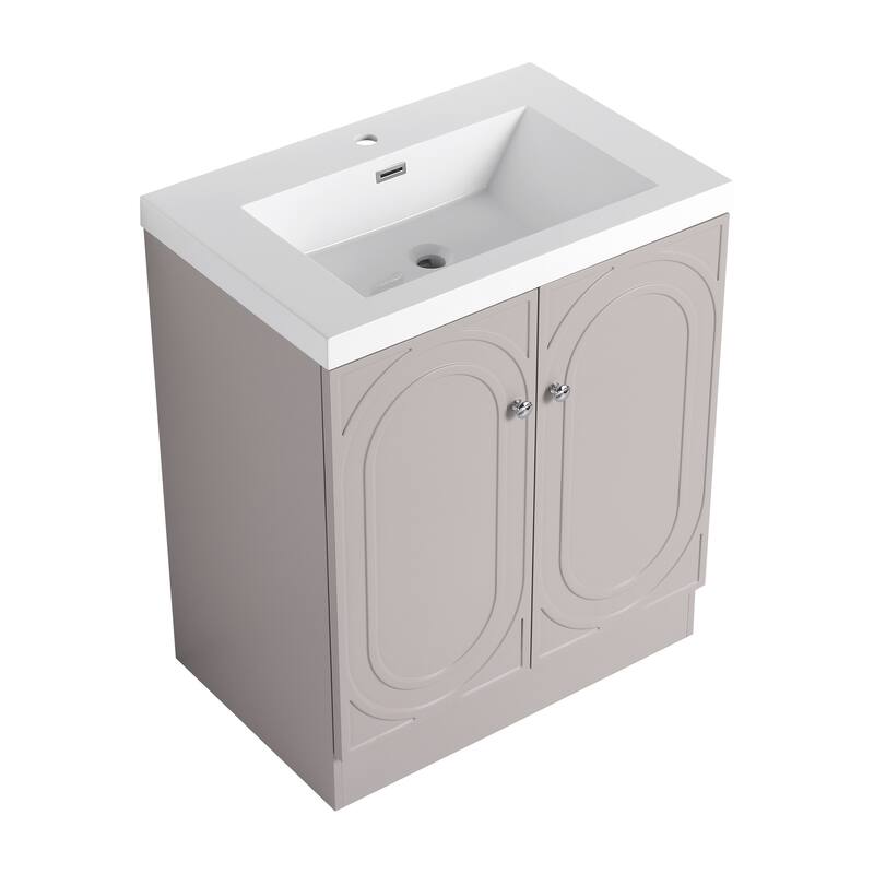 30" Freestanding Bathroom Vanity with Resin Sink