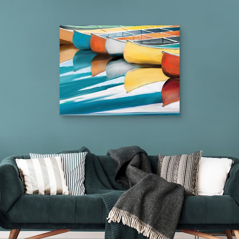 Canoes by Studio Arts Canvas Art Print