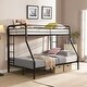 preview thumbnail 1 of 4, Modern Twin over Full Metal Bunk Bed Space-saving Design for Kids Black - Full