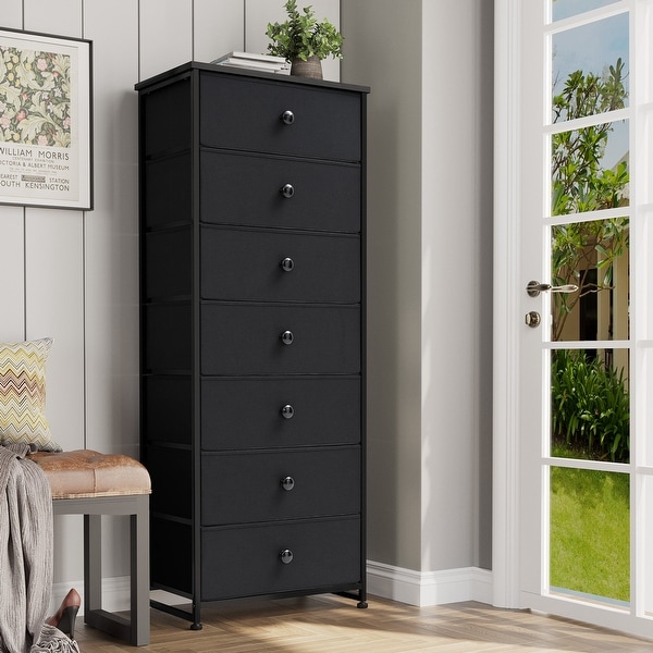 Slim Tall Vertical 7 Drawer Chest Dresser Closet Storage Organizer Unit for Bedroom On Sale Bed Bath Beyond 38881422