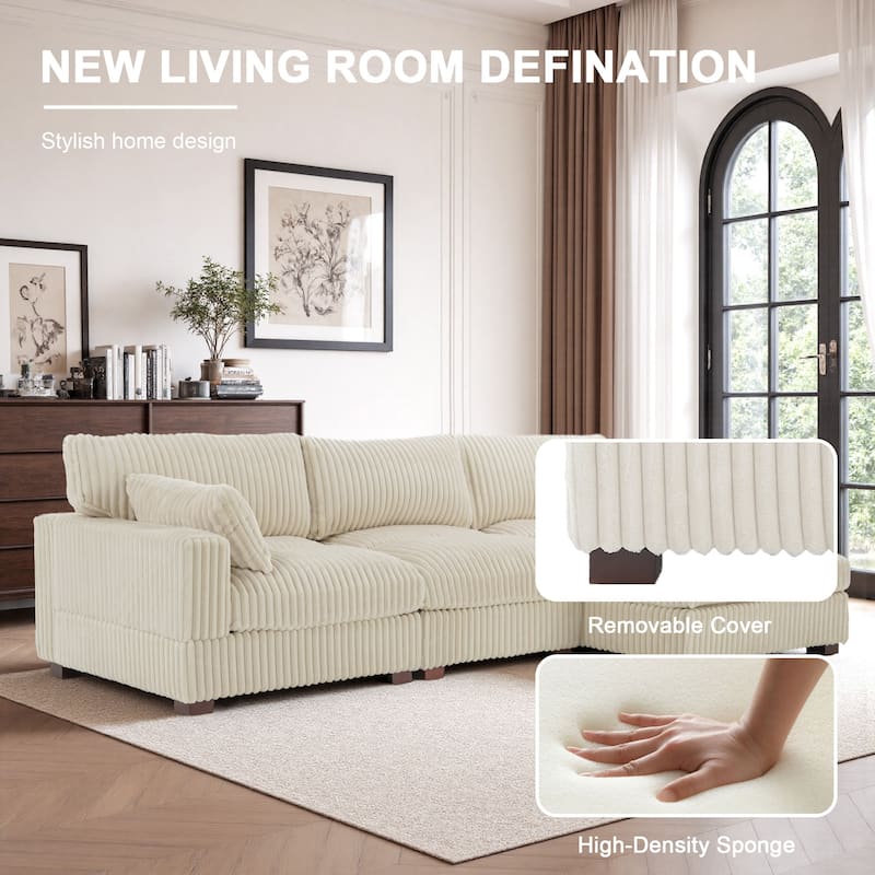 Oversized Plush Modular Sectional Sofa Set L Shaped Couch