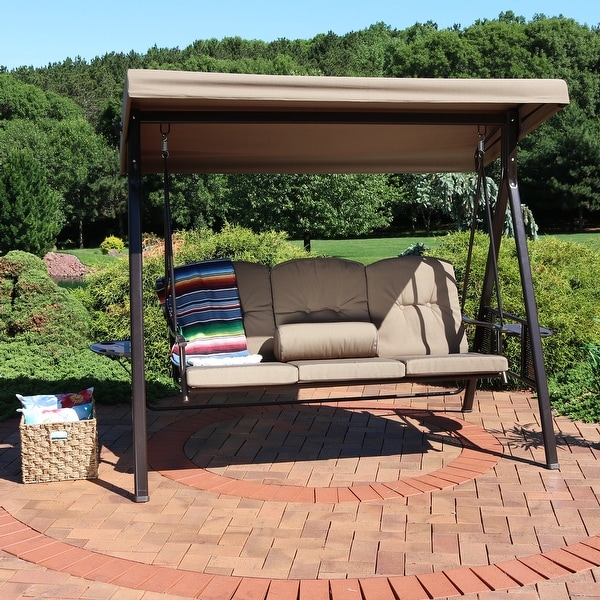 Swing with canopy deals and cushions