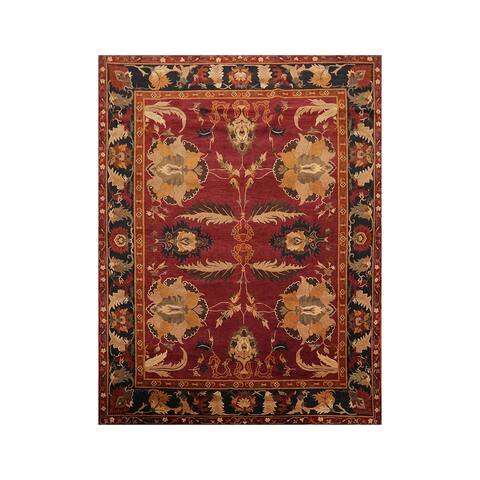 Hand Knotted Arts and Craft Wine ,Charcoal Wool Traditional Oriental Area Rug (9x12) - 8' 9'' x 11' 5''