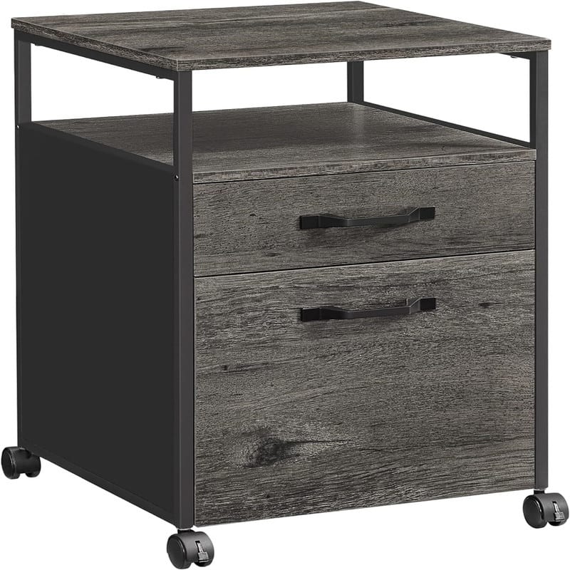 Mobile Filing Cabinet with Wheels - Charcoal Gray