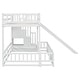 preview thumbnail 11 of 34, Twin Over Full Multifunctional Kids Bunk Bed Frame with Slide, Wooden Loft Bed with Storage Staircase and Guardrails