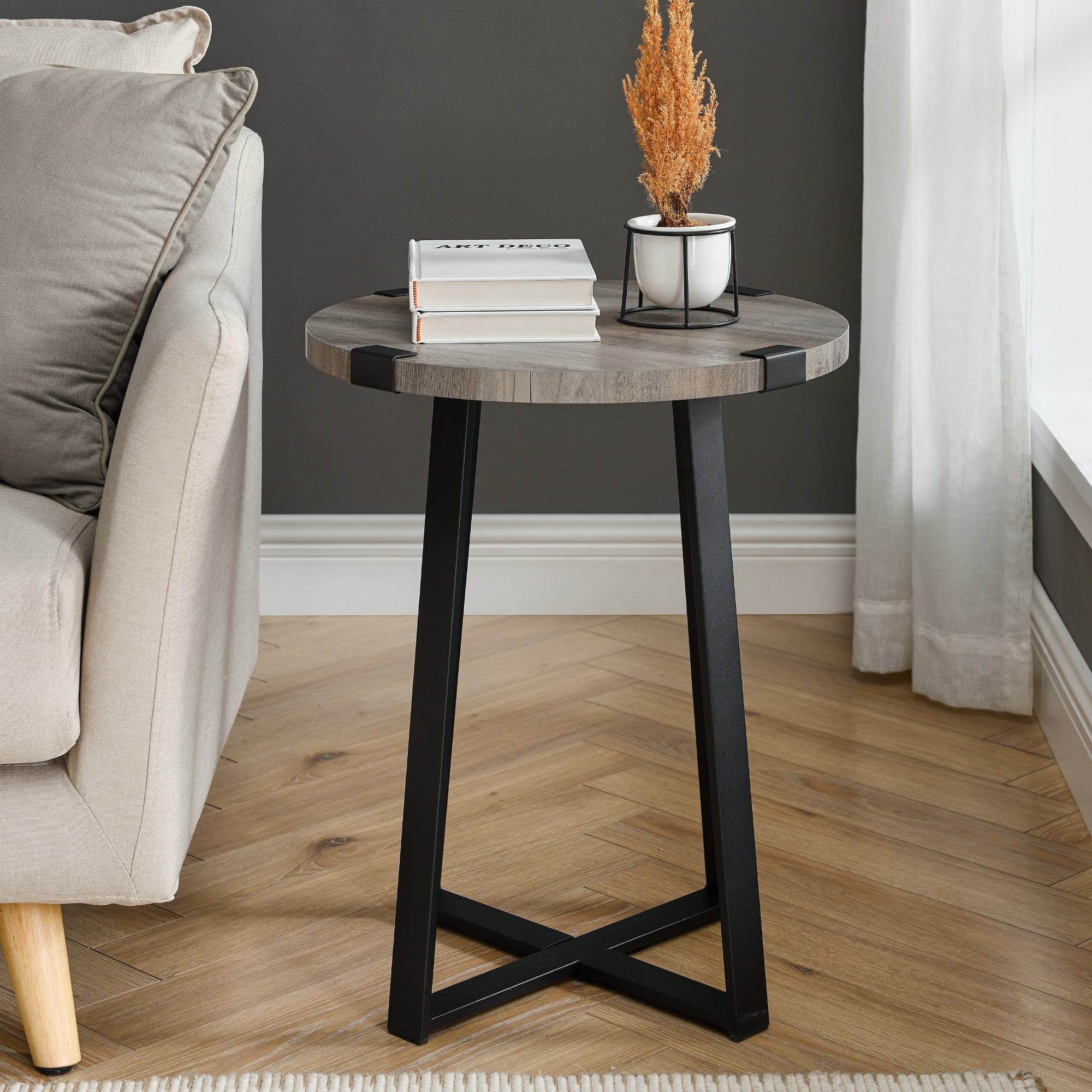 Carbon loft kenyon round metal hot sale wrap side table