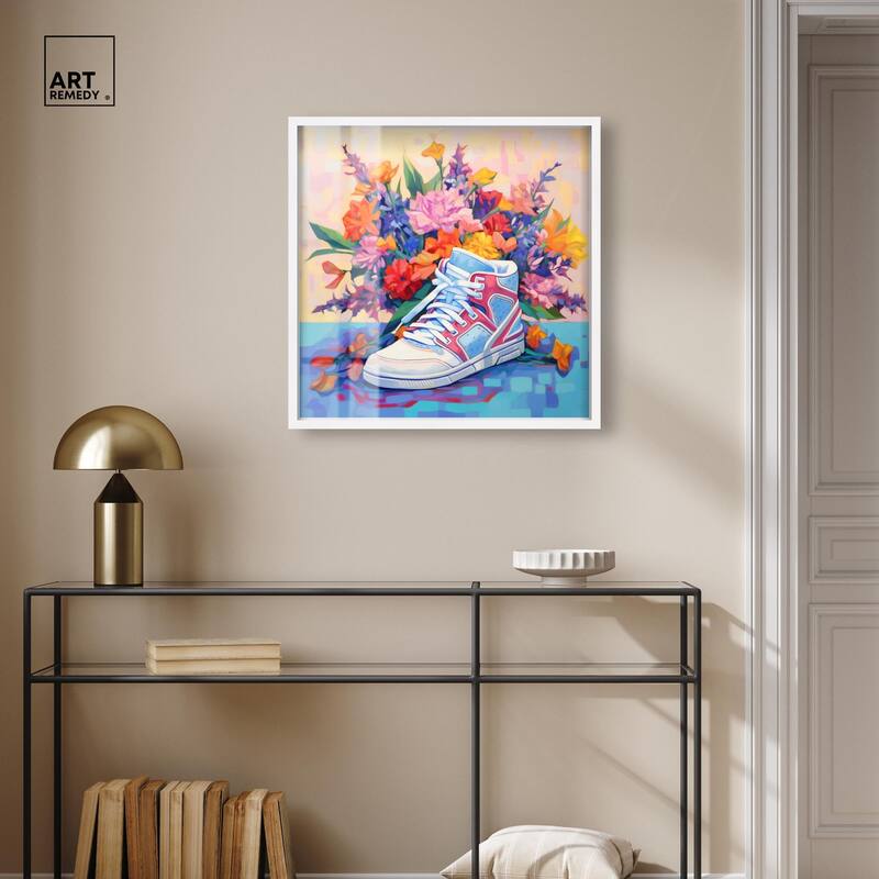 Colorful Sneaker Bouquet II Shadowbox by Art Remedy