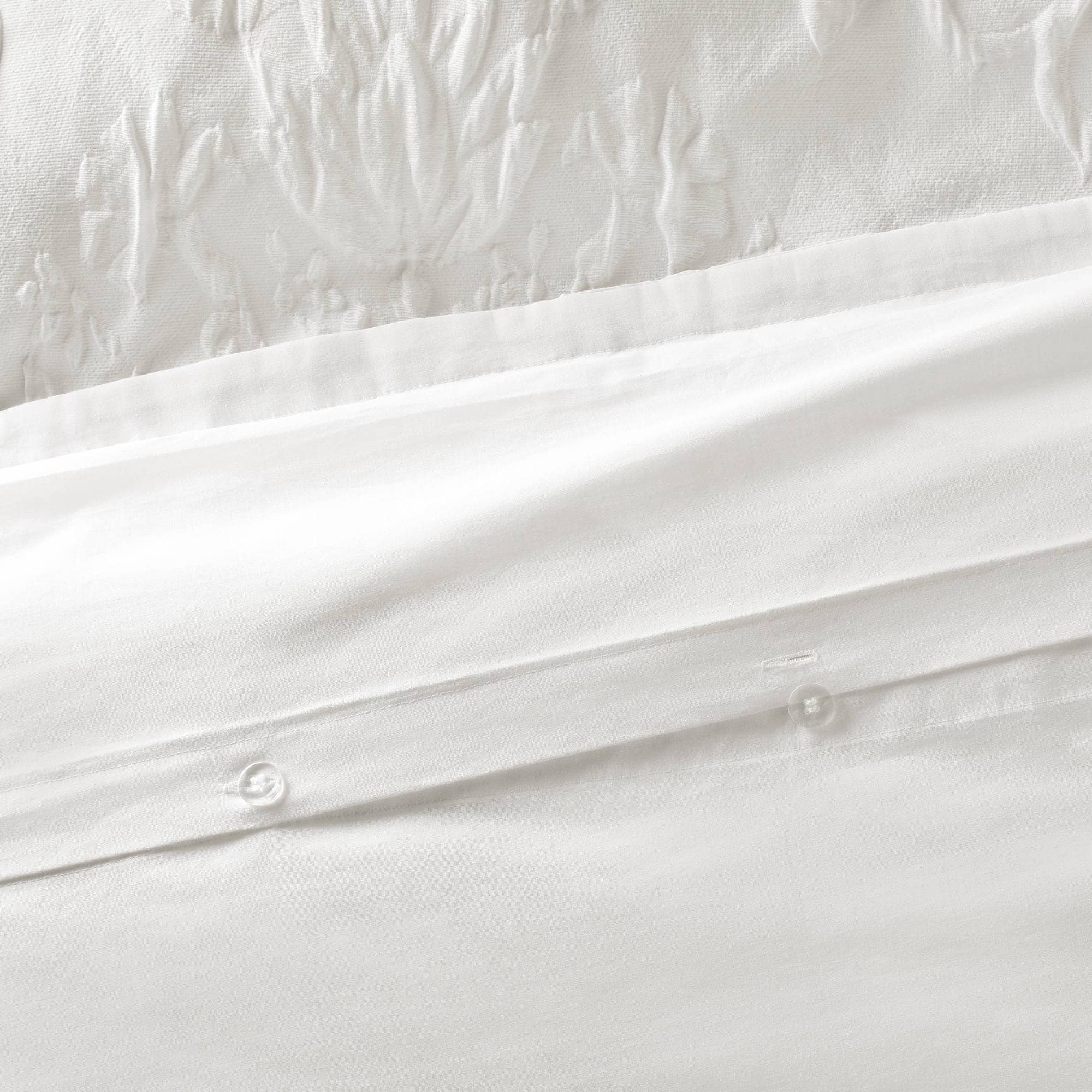 Laura Ashley Rowland Matelasse White Cotton Duvet Cover Set - On Sale ...