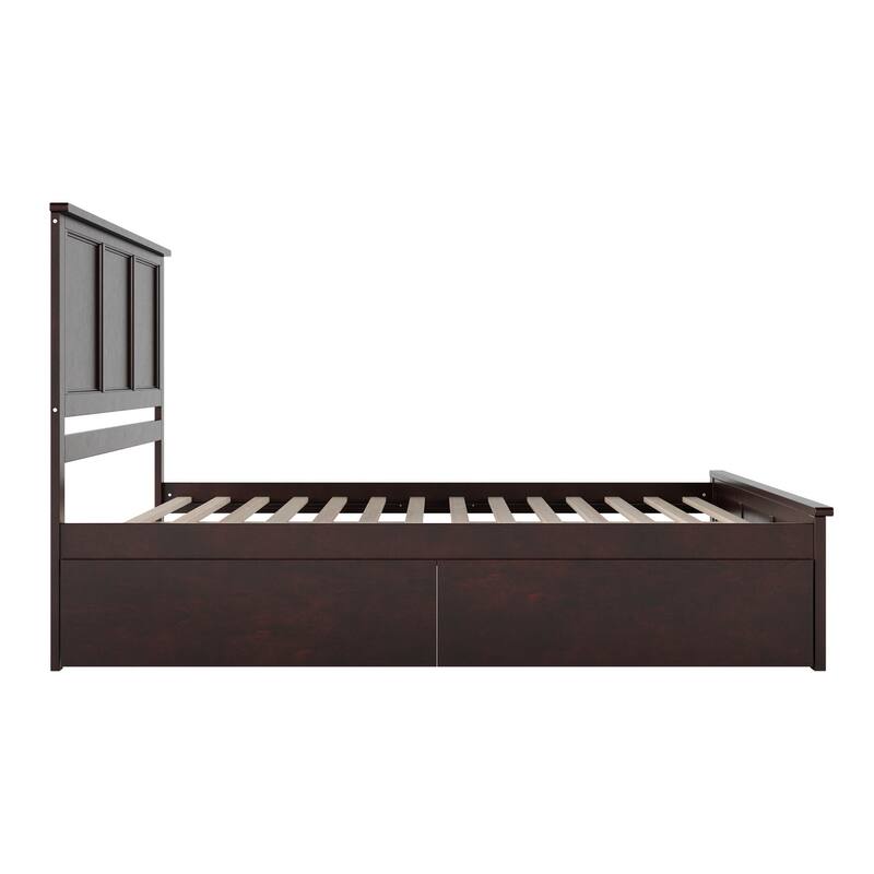 Madison Platform Bed with Matching Footboard with Storage Drawers
